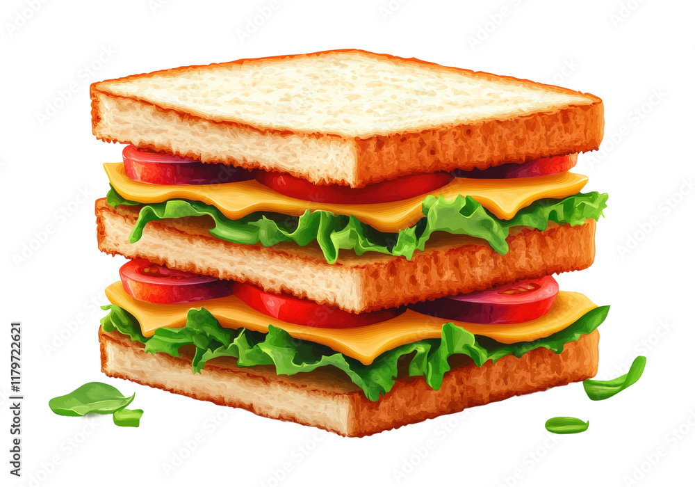Delicious club sandwich layers on food high fidelity culinary close-up view isolated on transparent background png Delicious club sandwich layers on food high fidelity culinary close-up view isolated on transparent background png