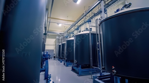 Wallpaper Mural A large industrial building with many tanks and pipes Torontodigital.ca