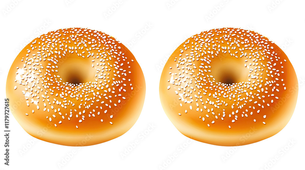 Deliciously Fresh Bagels with Poppy Seeds and Sesame Seeds on a Bright Background Ideal for Bakery and Breakfast Themes Deliciously Fresh Bagels with Poppy Seeds and Sesame Seeds on a Bright Background Ideal for Bakery and Breakfast Themes