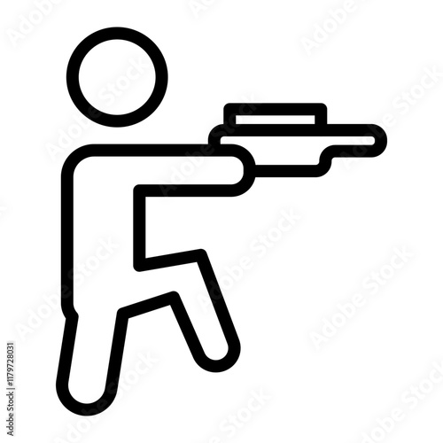 Shooting Vector Line Icon Design