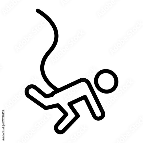Bungee Jumping Vector Line Icon Design