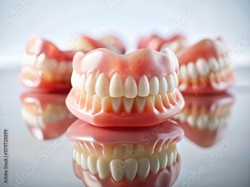 Wallpaper Mural Long Exposure Photo of False Teeth on White Background - Dental Prosthetics Torontodigital.ca