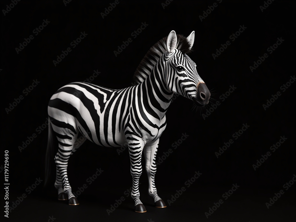 A Black And White Zebra Photograph Sits On A Solid Black Background Creating A Simple Yet Striking Visual Effect Instantly. 00002 A Black And White Zebra Photograph Sits On A Solid Black Background Creating A Simple Yet Striking Visual Effect Instantly. 00002