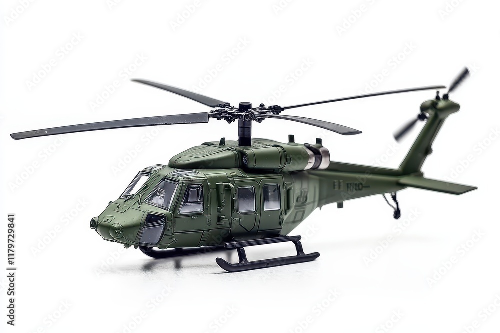 Fototapeta premium Contemporary toy chopper against a white backdrop