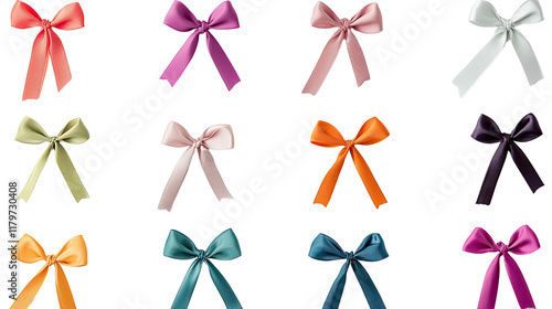 Collection of Colorful Satin Ribbons in Various Shades and Styles for Gift Wrapping and Decoration Purposes photo