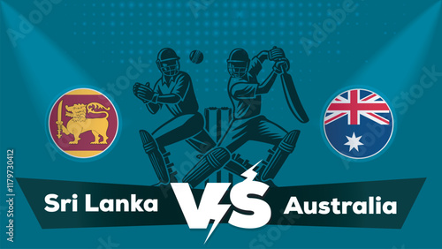 Sri Lanka VS Australia Match , Australia Vs Sri Lanka cricket match , Cricket match concept with creative illustration.eps