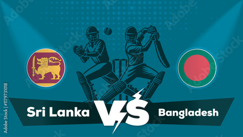 Sri Lanka VS Bangladesh Match , Bangladesh Vs Sri Lanka cricket match , Cricket match concept with creative illustration.eps