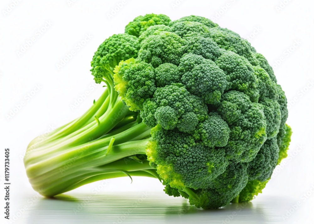 Long Exposure Photography of Isolated Broccoli on White Background Long Exposure Photography of Isolated Broccoli on White Background