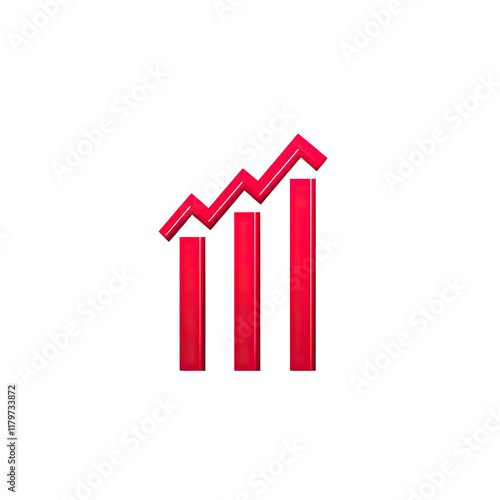 Free Download Red Graph Icon Representing Growth and Success in Business and Finance with Increasing Trend Direction - GFXLoad