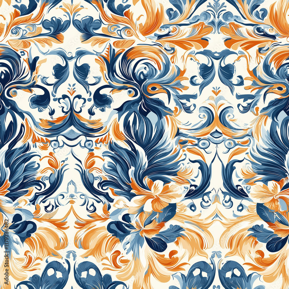 Intricate seamless pattern of ming dynasty porcelain design traditional chinese art elegant home decor vibrant colors ornamental style Intricate seamless pattern of ming dynasty porcelain design traditional chinese art elegant home decor vibrant colors ornamental style