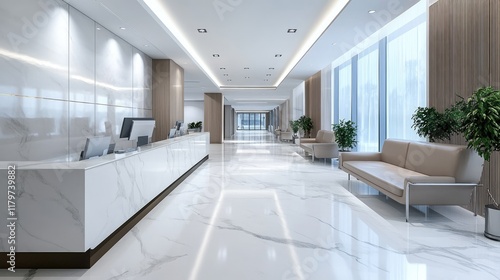 Wallpaper Mural A high-end clinic interior with marble floors, plush seating, and advanced medical technology for a luxury healthcare experience. Torontodigital.ca