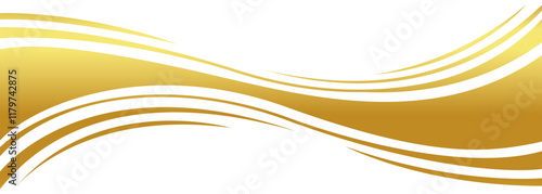 gold wave curve, golden wave corner shape for element, stripes ribbon golden graphic, striped gold