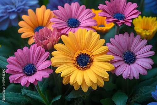 Vibrant Gerbera Daisies in Bloom: A Burst of Spring Colors for Floral Design