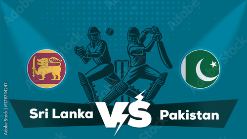 Sri Lanka Vs Pakistan , Pakistan VS Sri Lanka cricket match , Cricket match concept with creative illustration.eps