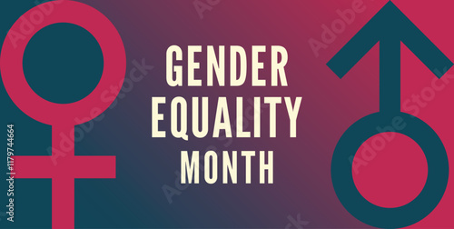 Gender Equality Month, Gender equality symbol isolated on white background. Men and women equal concept