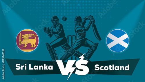 Sri Lanka VS Scotland , Scotland Vs Sri Lanka cricket match , Cricket match concept with creative illustration.eps