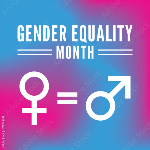 Gender Equality Month, Gender equality symbol isolated on white background. Men and women equal concept