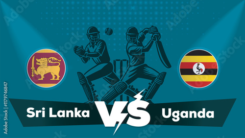 Sri Lanka Vs Uganda , Uganda VS Sri Lanka cricket match , Cricket match concept with creative illustration.eps