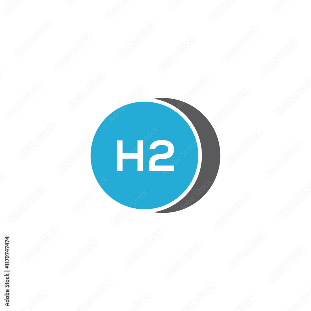Simple H2 vector logo design Simple H2 vector logo design