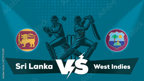 Sri Lanka VS West Indies Match , West Indies Vs Sri Lanka cricket match , Cricket match concept with creative illustration.eps