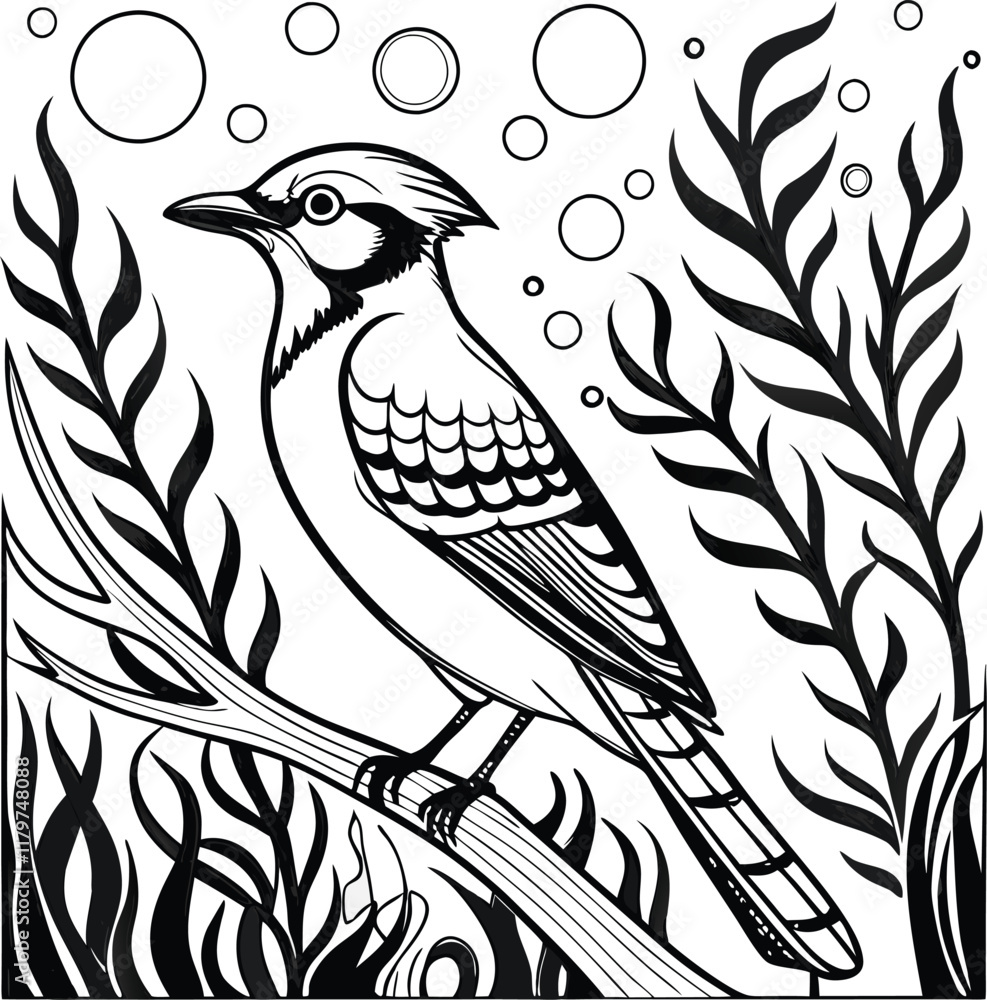 Naklejka premium bird on tree