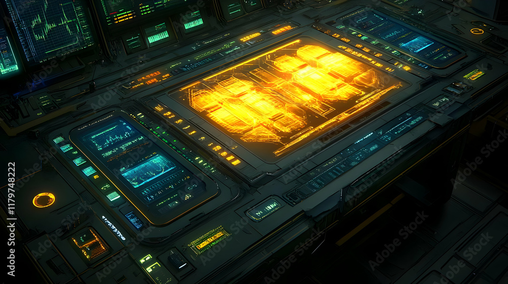 Futuristic Tech Interface 3D Illustration Futuristic Tech Interface 3D Illustration