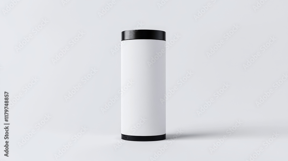 Blank POS display isolated, Cylinder shape product floor rack mock-up, 3D rendering Blank POS display isolated, Cylinder shape product floor rack mock-up, 3D rendering