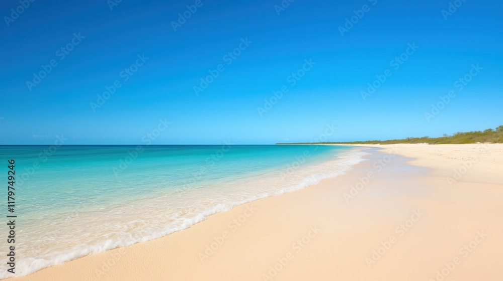 Tranquil Seascape of Gentle Waves and Sandy Shore Under Clear Blue Skies for Beach and Ocean Inspired Designs Tranquil Seascape of Gentle Waves and Sandy Shore Under Clear Blue Skies for Beach and Ocean Inspired Designs