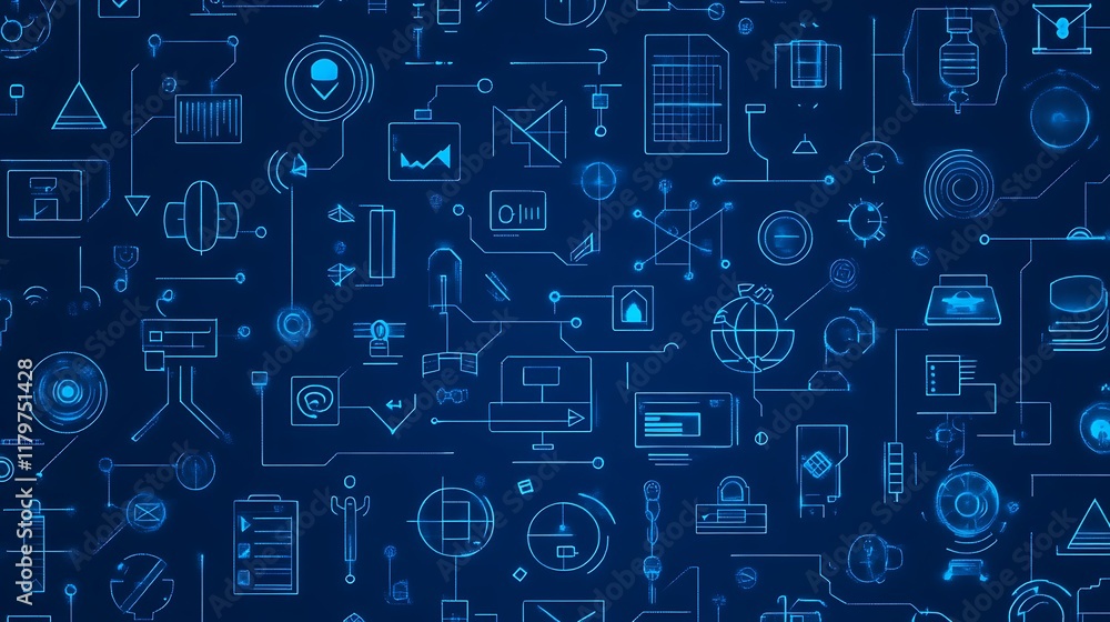 Futuristic Blue Background with Sleek AI Inspired Graphics Futuristic Blue Background with Sleek AI Inspired Graphics