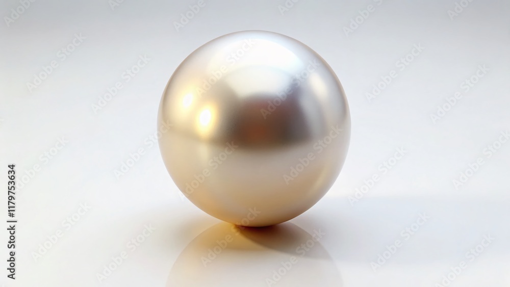 Obraz premium Luminous Pearl Isolated on White Background: High-Resolution Stock Photo