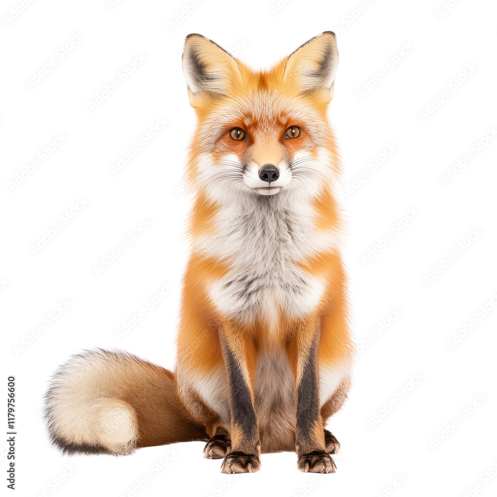 Realistic Portrait of a Majestic Red Fox Sitting Gracefully in Natural Environment Realistic Portrait of a Majestic Red Fox Sitting Gracefully in Natural Environment