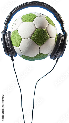 Headphones and a soccer ball, Transparent Background PNG
