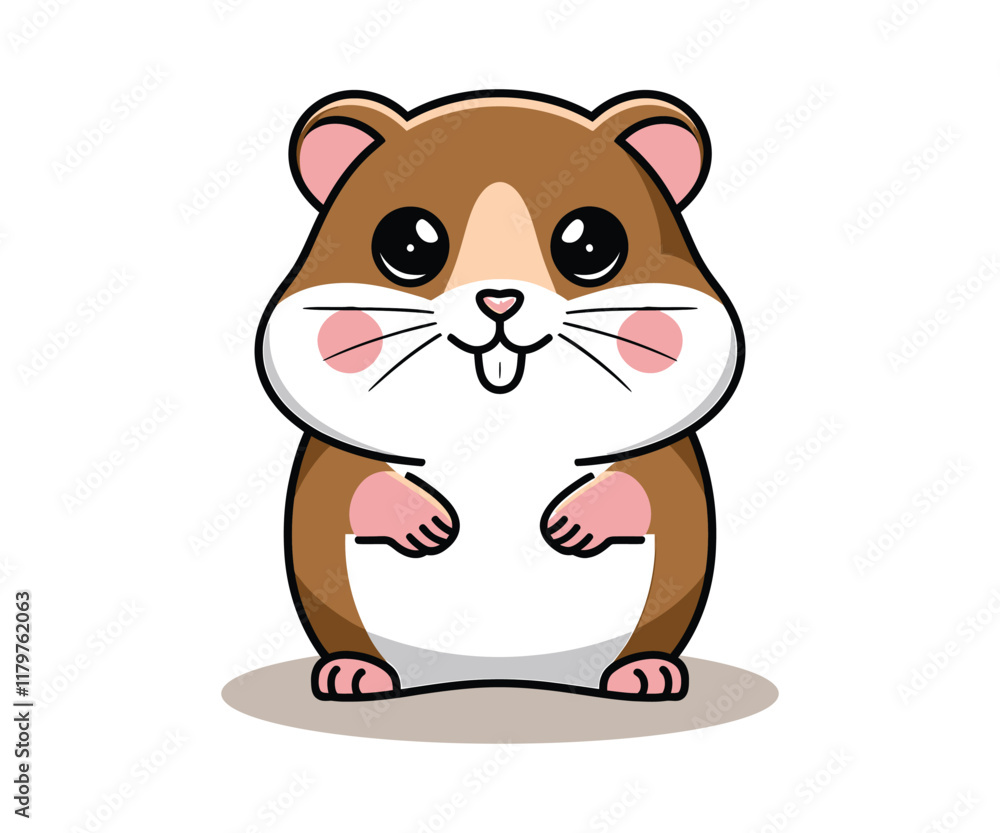 Obraz premium Cute hamster , vector drawing of a hamster for children on a white background