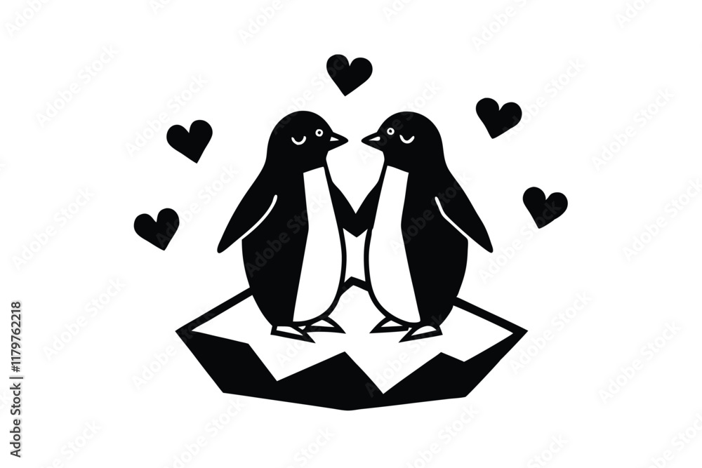 Obraz premium two penguin people in a circle