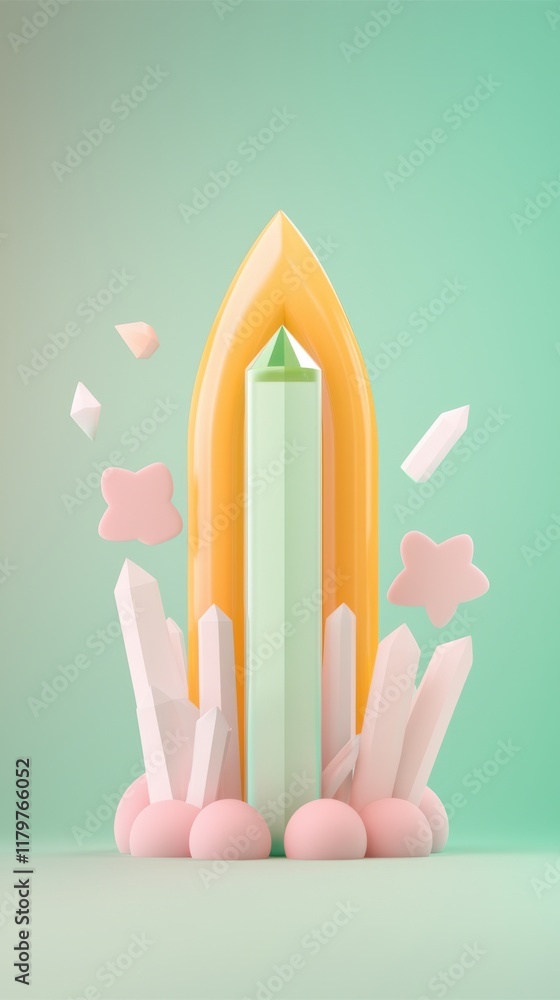 Colorful abstract crystal arrangement on a soft background. Colorful abstract crystal arrangement on a soft background.