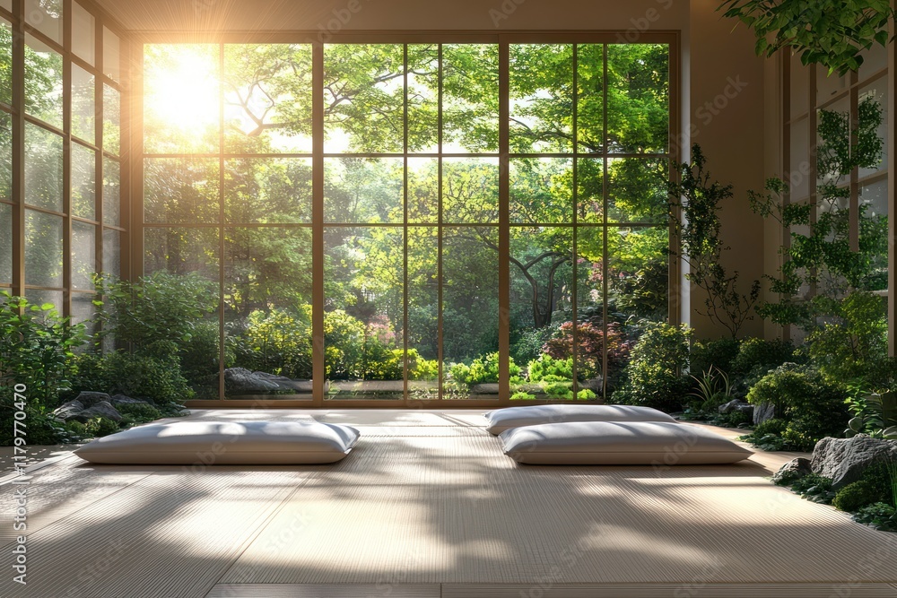 Serene sunrise garden room meditation Serene sunrise garden room meditation