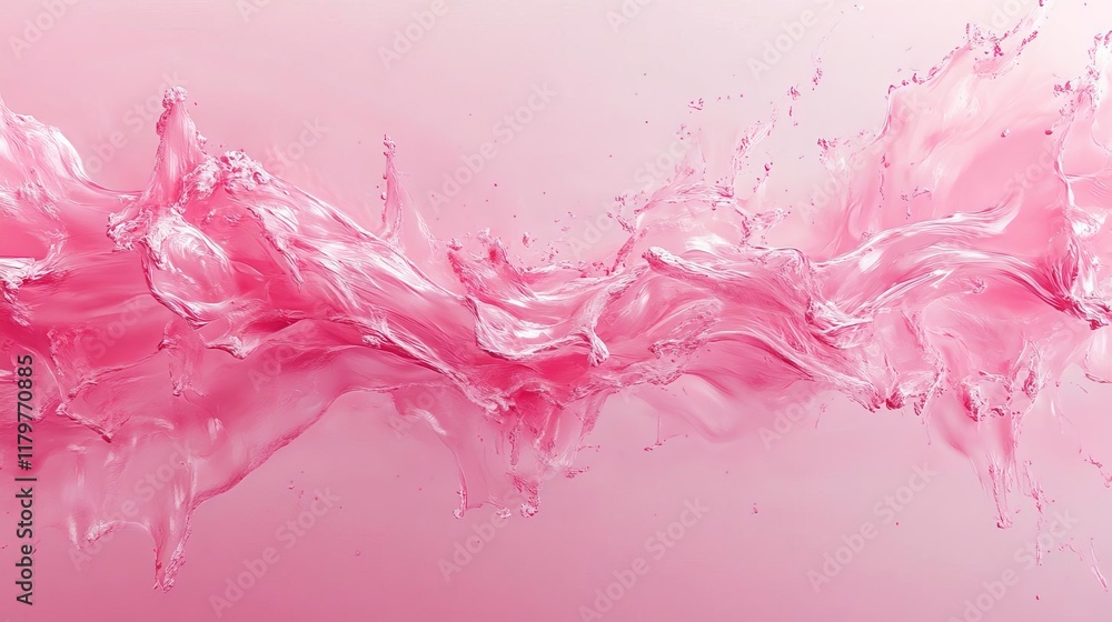 Obraz premium Abstract Pink Liquid Wave Splashing Design