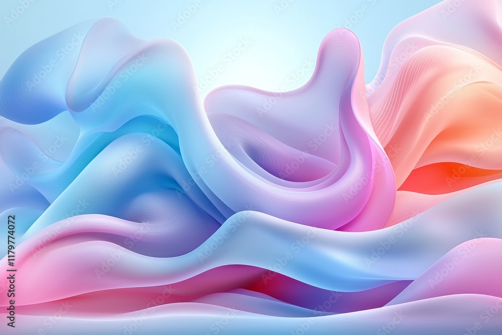 Obraz premium Abstract Pastel Swirls Dreamlike Fluid Color Background Design