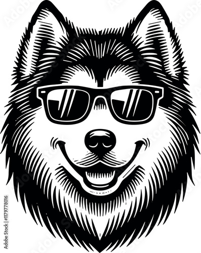 Wolf Face Vector Black Silhouette Cricut Design T-Shirt Art photo