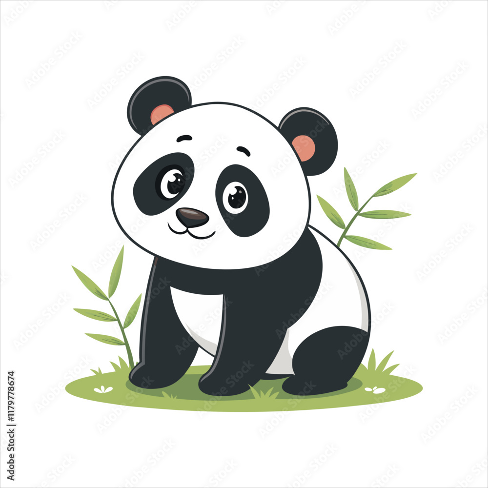 Obraz premium Cute Panda icon vector Illustration.