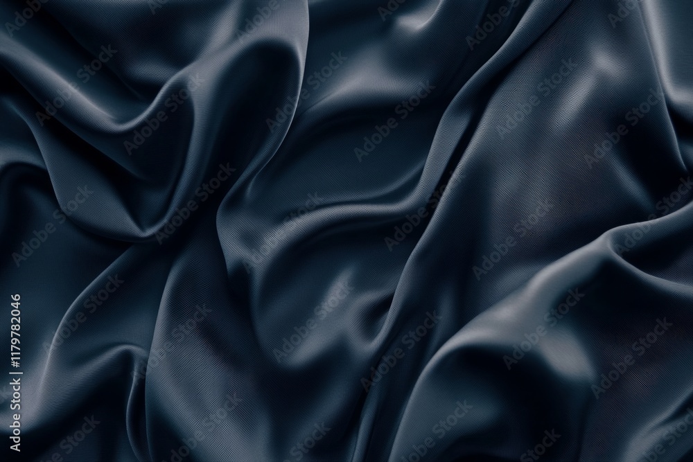 Deep Blue Satin Fabric Close-Up Showcasing Luxurious Texture and Soft Flowing Drapery Ideal for Home Decor, Fashion, and Textile Design Applications Deep Blue Satin Fabric Close-Up Showcasing Luxurious Texture and Soft Flowing Drapery Ideal for Home Decor, Fashion, and Textile Design Applications