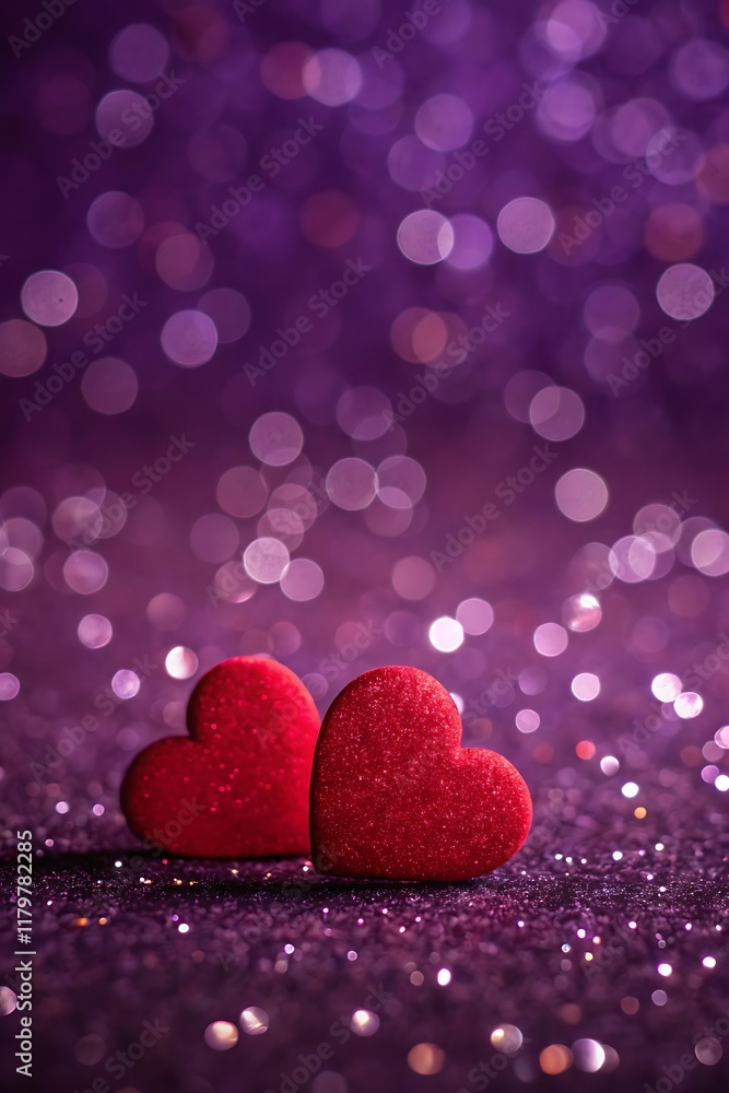 Obraz premium Happy Valentine's Day: Neon Heart and Red Decor. Poster, Banner, Post, Story, 