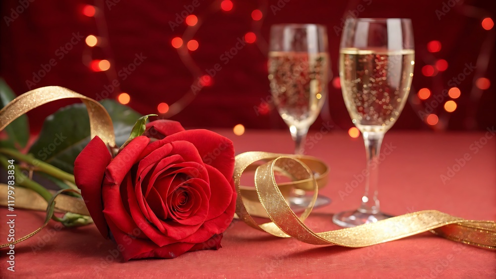 Valentine's Day: Romantic Dinner Table Setting Valentine's Day: Romantic Dinner Table Setting