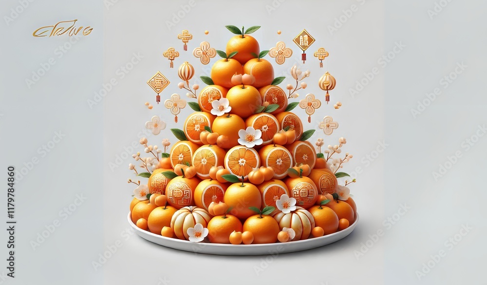 Fototapeta premium Oranges are an auspicious fruit on Chinese New Year.