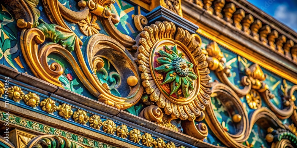 Macro Detail of Royal Palace Naples Ornate Architectural Decor Macro Detail of Royal Palace Naples Ornate Architectural Decor