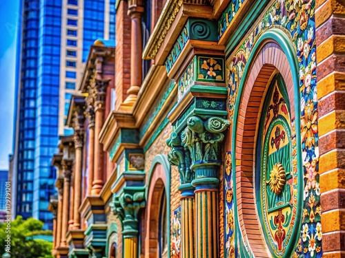 Macro Downtown San Diego Architecture Details: Vibrant Cityscape Close-Up