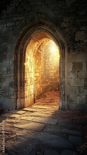 Enchanted Stone Archway: A Magical Pathway to Another Realm photo