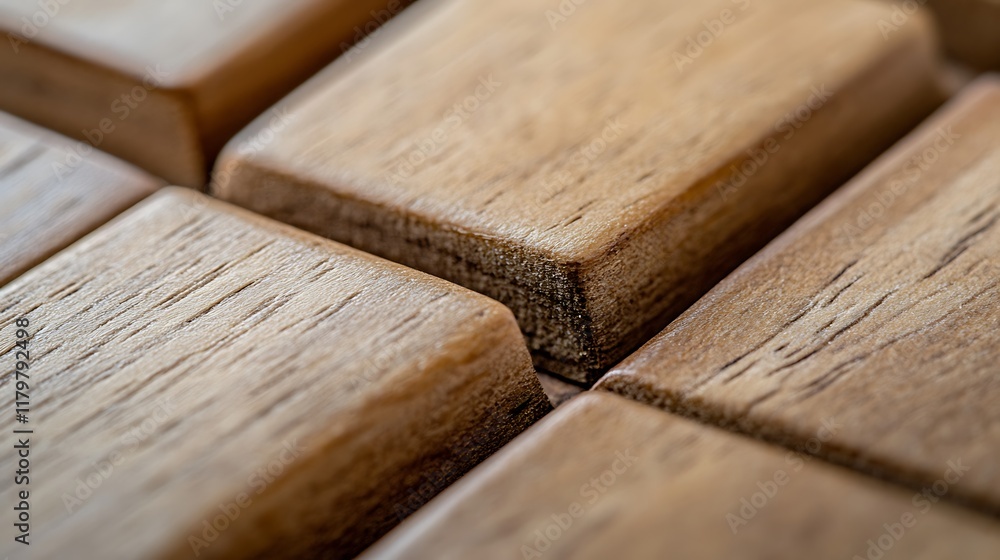 Close-up of the smooth edges of a geometric wooden puzzle piece Close-up of the smooth edges of a geometric wooden puzzle piece