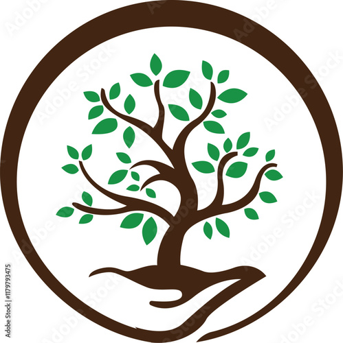 People Tree Concept Logo Design Template ree logo icon template design Garden plant natural line symbol