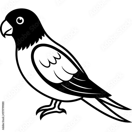 Lovebird vector silhouette on white background